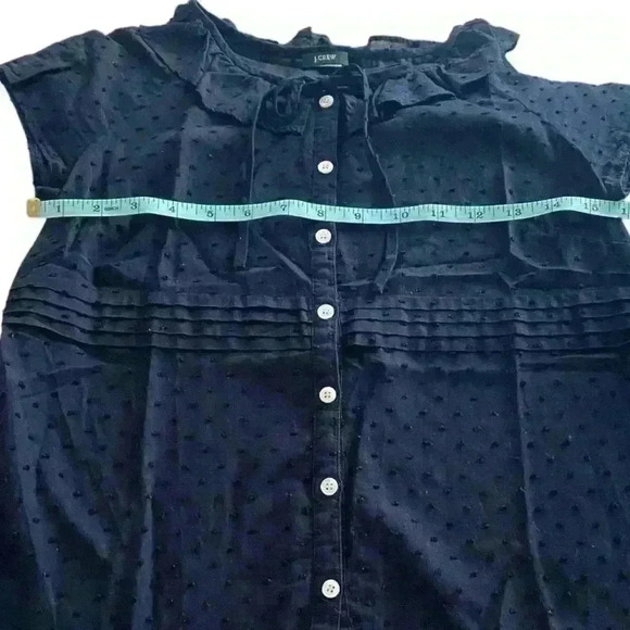 J.Crew Women’s Swiss Dot Tiered Flutter Sleeve Blouse - Picture 10 of 12